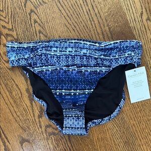 Garnet Hill Navy Geometric Bikini Bottom